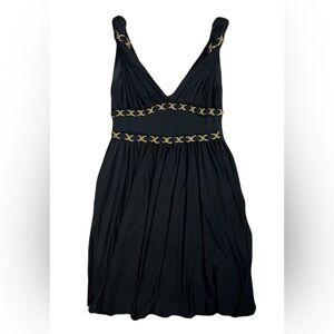 Marchesa Black and Gold Mini Dress